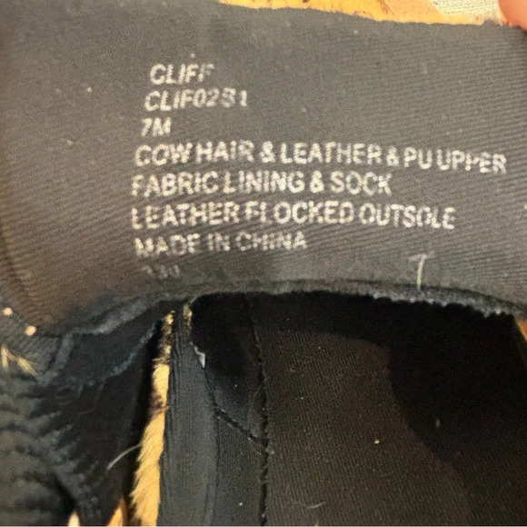 STEVE MADDEN Sz 7 Cliff Animal Print Cow Hair Lace Up Gold  Accent Sneakers - Picture 9 of 9